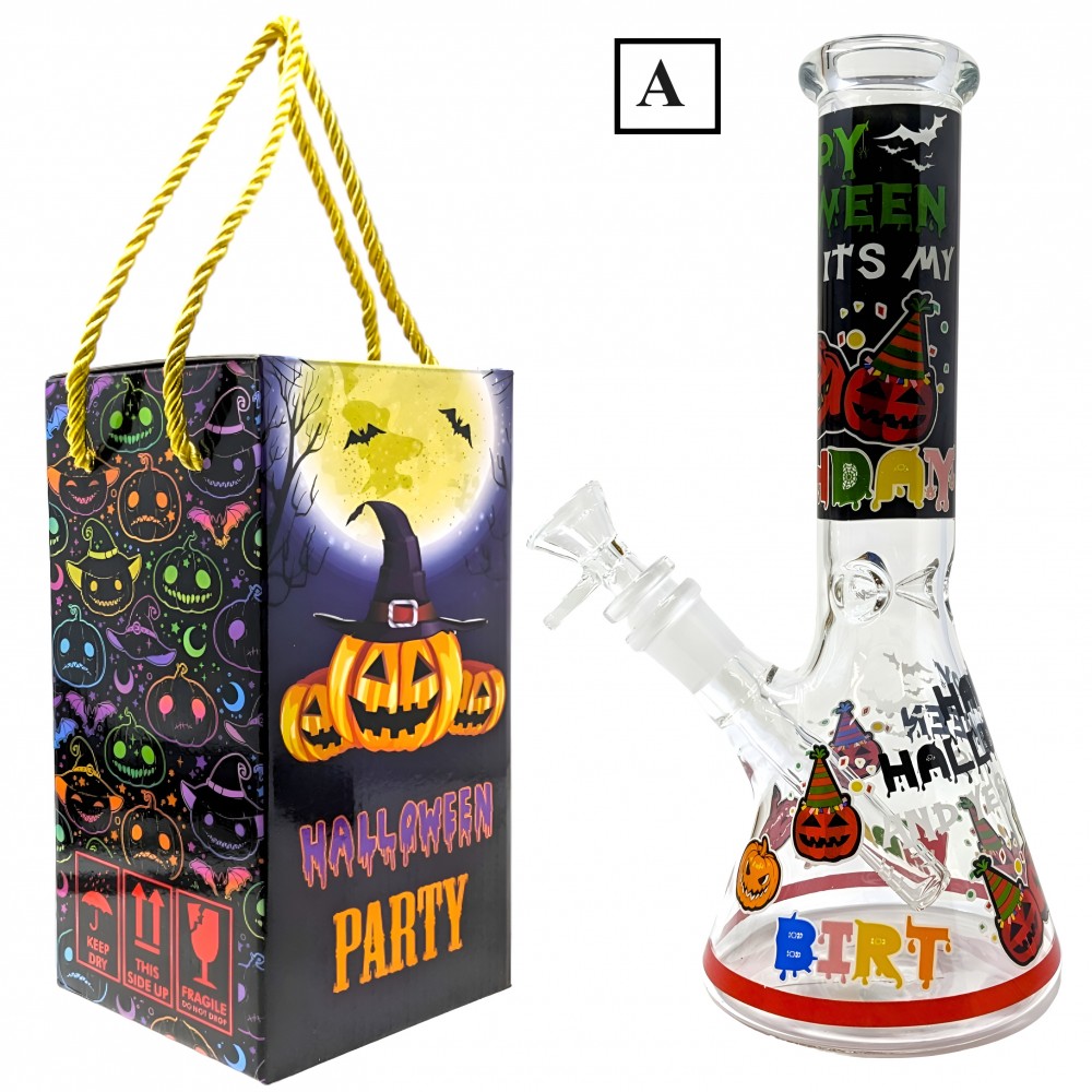 Trick Or Treat Yourself" 10" Halloween Beaker Water Pipe Model MB1434